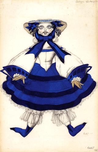 Costume Design for 'La Botique Fantasque': une poupée françcaise