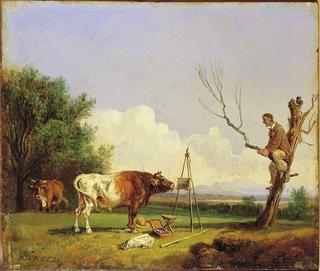 Bull and Painter