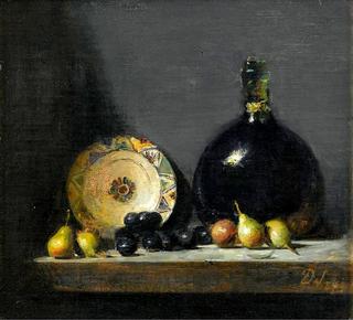 Seckel pears and damson plums