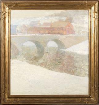 Snow Scene with Bridge