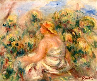 Woman with Hat in a Landscape