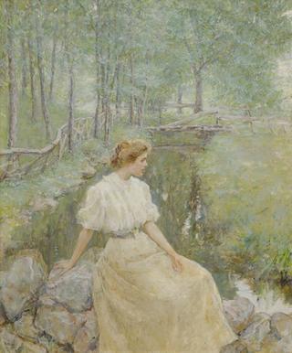 Lady by a Stream