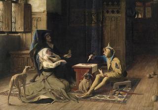Charles VI playing cards with his jester