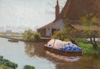 Barge with hyacinths