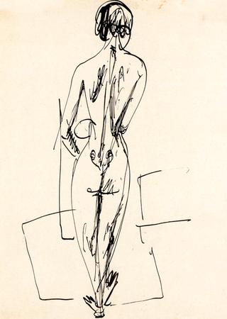 Standing Female Nude from the Rear