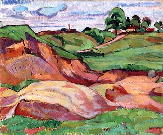 Hilly Landscape with Sand Pit at Ebersberg