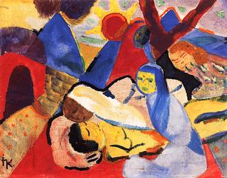 Composition with 5 figures and Sun