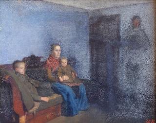 Hunger: Interior with a Seated Wife and Two Children