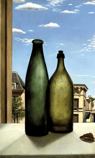 Bottles in an open window