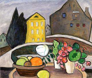 Still Life in Front of the Yellow House