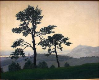 Far view of Klosterneuburg and Kahlenberg near Vienna