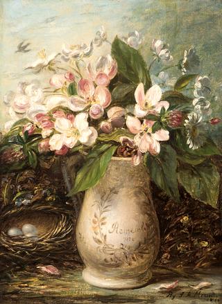 Vase of Apple Blossoms "Remember Me"