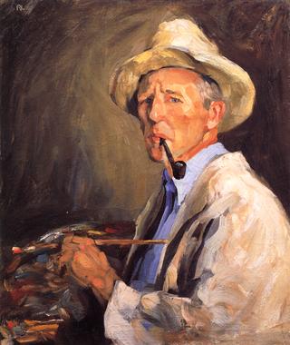 Self-Portrait with Pipe