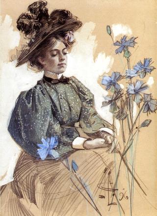 Lady with Flowers