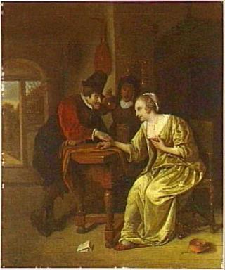 Doctor Taking a Lady's Pulse in an Interior