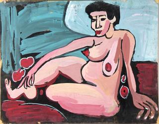 Seated Female Nude With Outstretched Leg