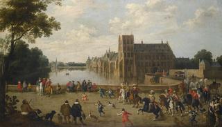 The Princes of Orange leaving the Buitenhof and passing the western side of Hofvijver in The Hague