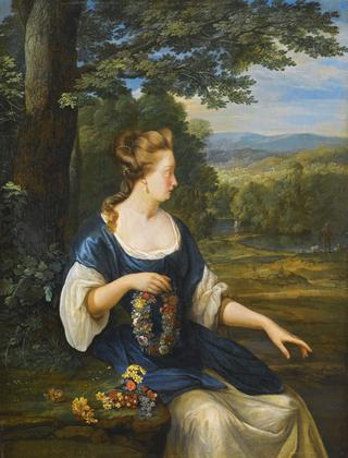 Portrait of a Young Woman Seated in a Landscape