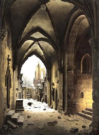 Cloister Ruins in Winter