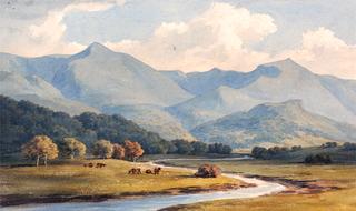 Carnedd Llewelyn and Carnedd David, Carnarvonshire, Seen Across the River Ogwen