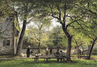 Painters having lunch at a farm, Saint Simeon, Honfleur