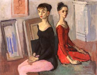 Two Dancers, Seated