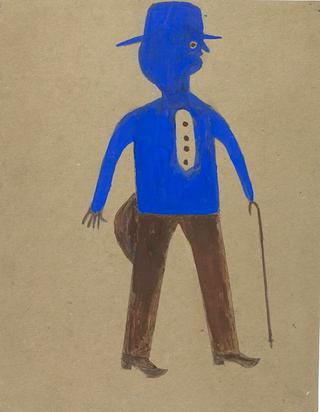 Man in Blue and Brown