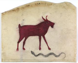 Red Goat with Snake