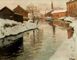 The Akerselven River in the Snow