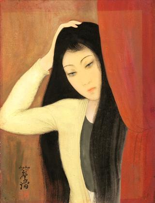 Woman With Curtains