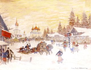 Russian Village in Winter