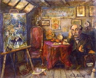 Rousseau in His Studio