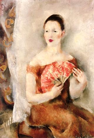 Young Woman with a Red Fan