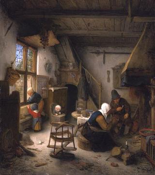 A Peasant Family in a Cottage