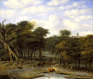 Forest Clearing with Cattle