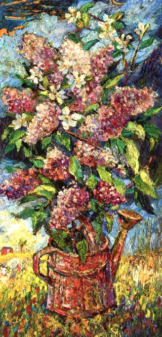 Still Life with Lilacs in a Landscape