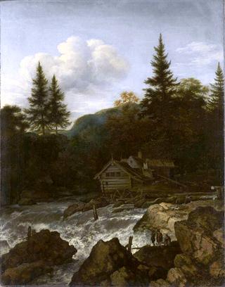 Scandinavian Waterfall with Mill