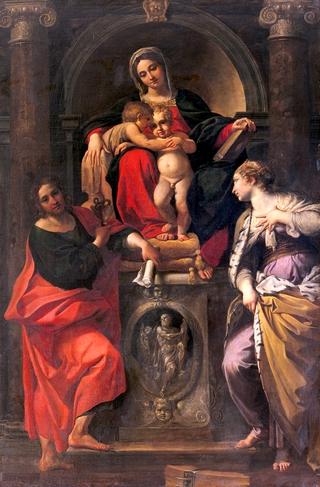 圣母子与圣徒施洗约翰，布道约翰和圣凯瑟琳