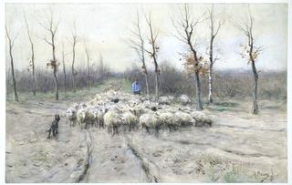 Shepherd on the Moor at Laren