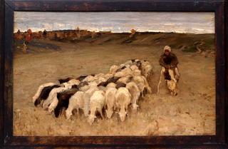 Sheep and shepherdess