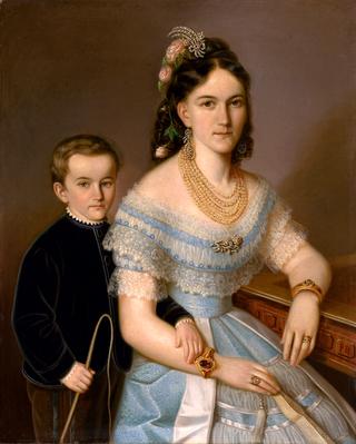 Ludmila Zmeškalová, née Pongráczová, with son Jozef