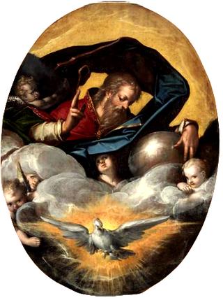 God the Father with the Holy Spirit and Angels