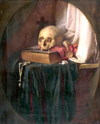 Still Life with Skull and Book