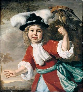 Portrait of a Young Boy With a Falcon