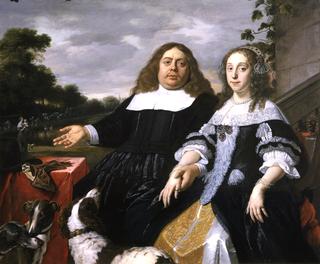 Jan J. Hinlopen in 1665, with his second wife Lucia Wijbrants