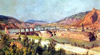 Dam on the Kura River and Georgian Military Road
