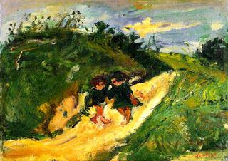 Two Children on a Road