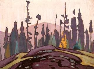 Rock, Spruce, and Hill - Lake Superior Sketch