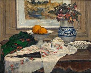 Composition with Fan and  House Objects