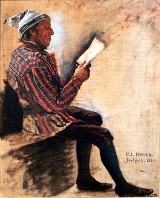 Farmer with a Pointed Cap Reading